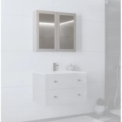 Wall cabinet with mirror TORETO 70x80/2D, cashmere